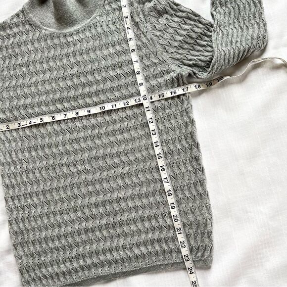 GAP Pointelle Turtleneck Silver Metallic Simmer Lightweight Sweater - Picture 11 of 14